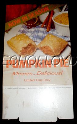 RARE 1984 McDonalds Deep Fried Pumpkin Pie Table Sign