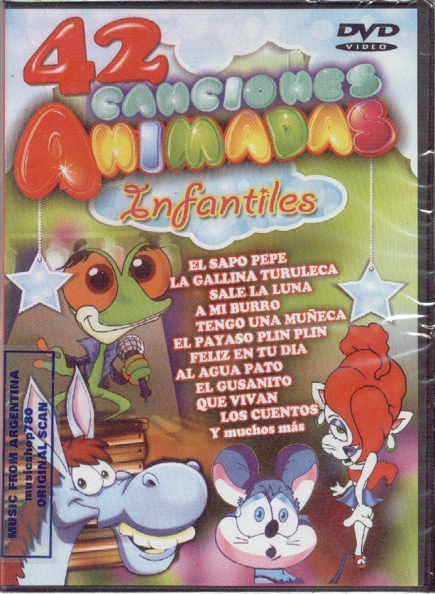 DVD 42 Canciones Animadas Sapo Pepe Payaso Plin Plin Songs for Kids in