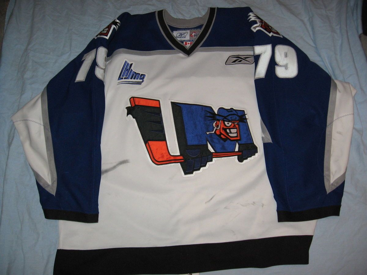 Lewiston Maineiacs Game Used Worn White Hockey Jersey Korenko NOB