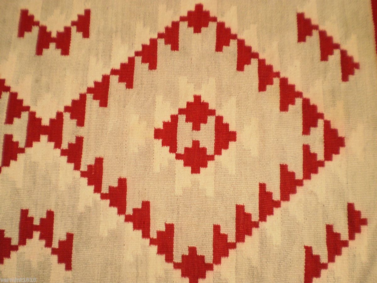 Freshly Cleaned Ganado Red Navajo Rug Spirit Line 64 x 37 Wearing