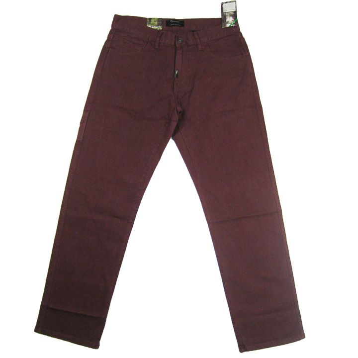 LRG The Wordsmith Twill True Straight Fit Jeans in Burgandy Crooks