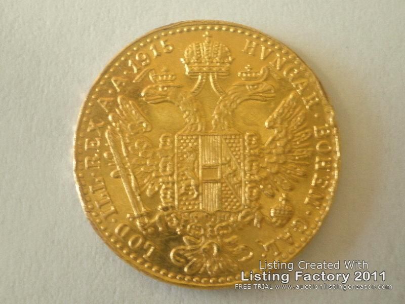 1915 franc austrian ducat imperator 24k gold coin