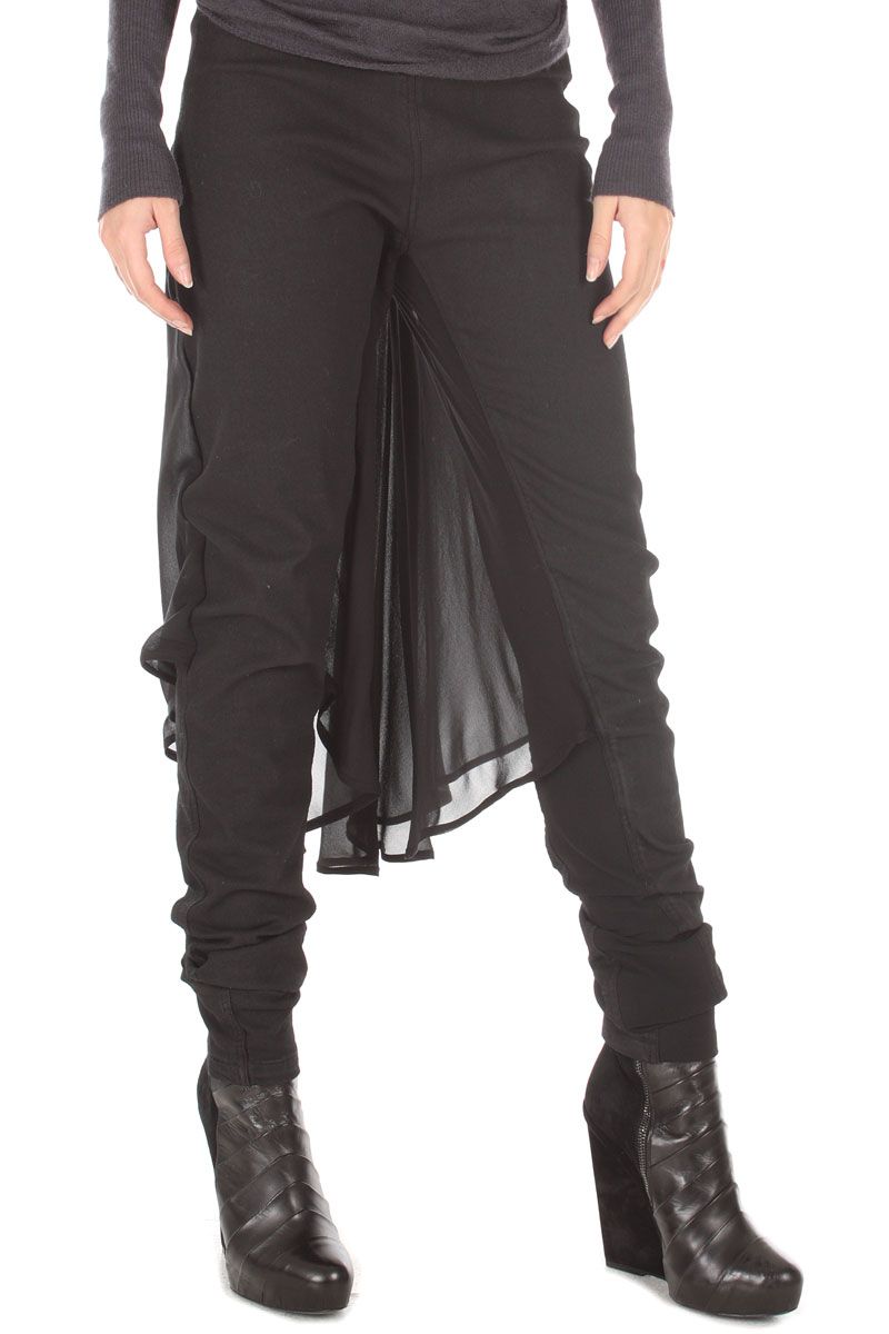 Gareth Pugh New Woman Leggings Elastic PG6344 Och Black Sz 40IT 6US