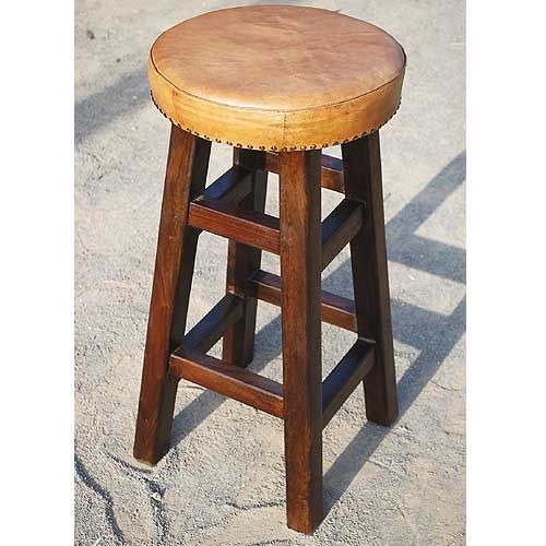 Key West Toasted Yellow Leather Bar Stool Furniture