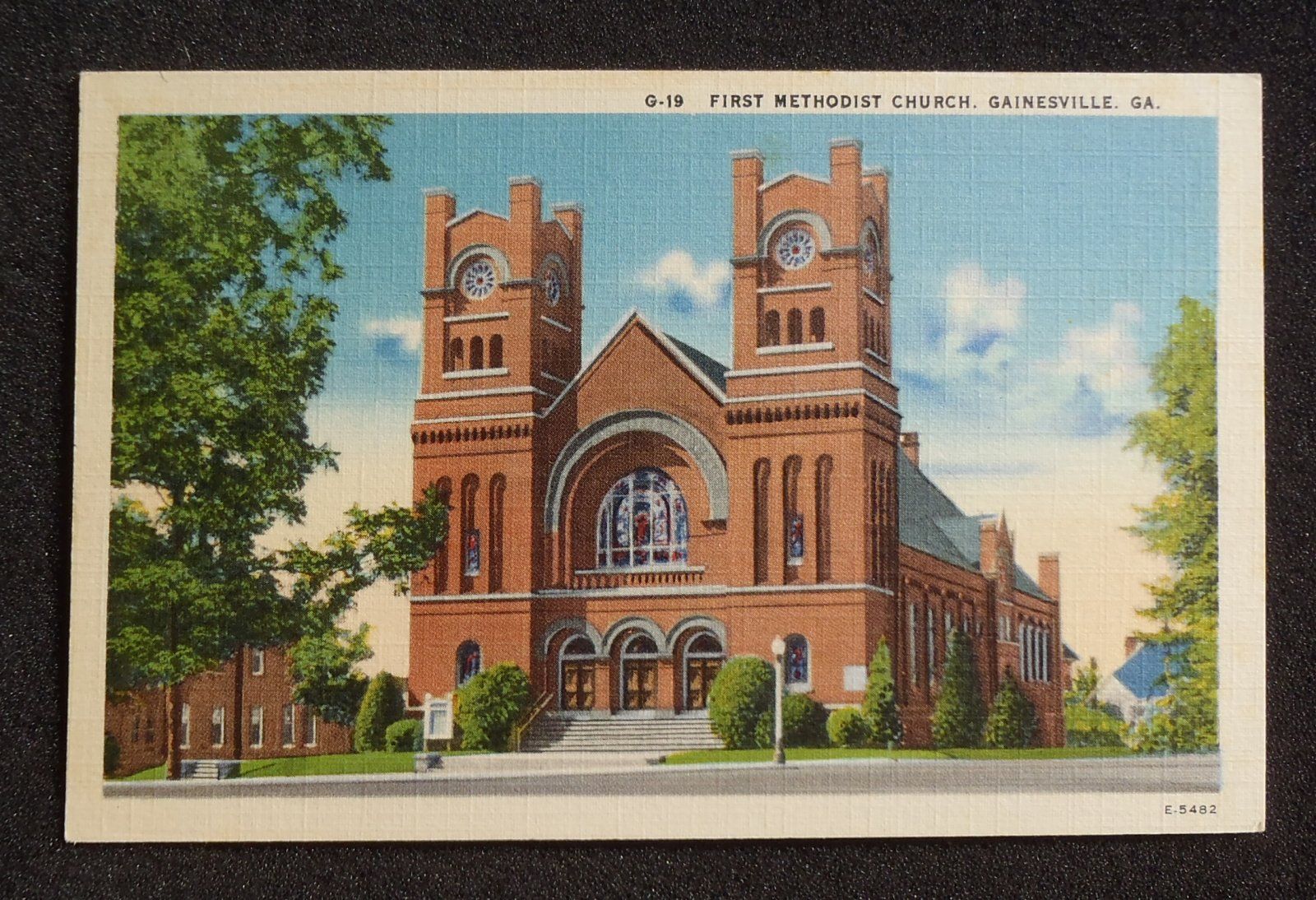 1940s First Methodist Church Gainesville GA Hall Co Postcard Georgia