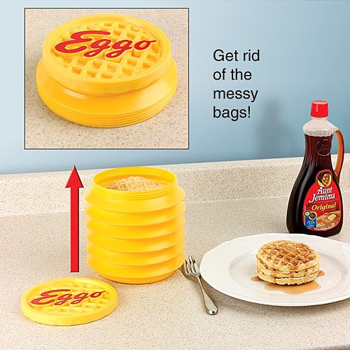 Pop Up Eggo Waffle Freezer Storage Container New