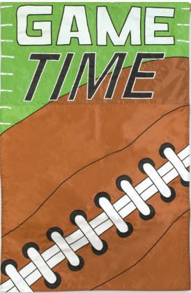 Game Time Football Applique Decorative Mini Garden Flag