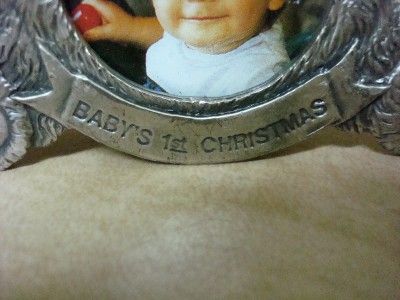 Ganz Babys First Christmas Teddy Bear Hanging Ornament Photo Frame