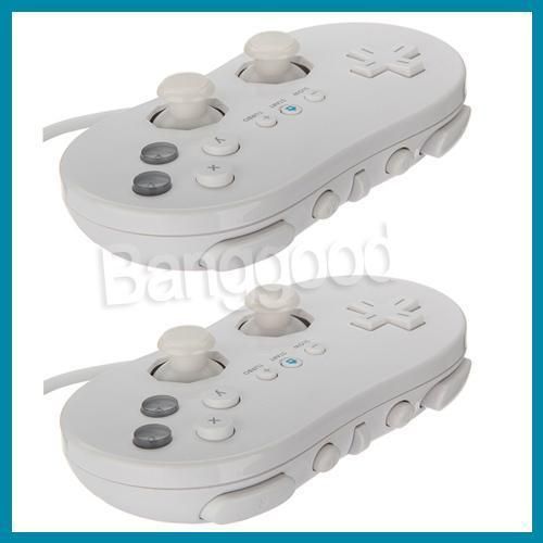 2x Mini GameCube Classic White Wired Controller Joypad for Nintendo