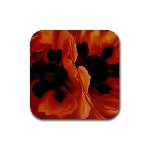 Georgia OKeeffe Oriental Poppies Painting Coasters Set