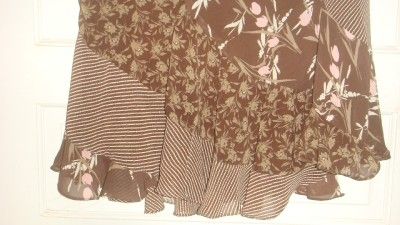 womens george brown flower long skirt size 12