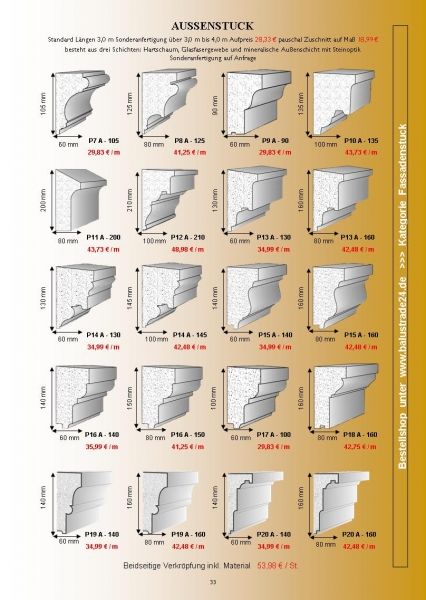 Stuckkatalog BALUSTRADE24 Gutschein Von 20 EUR Gipsstuck Außenstuck