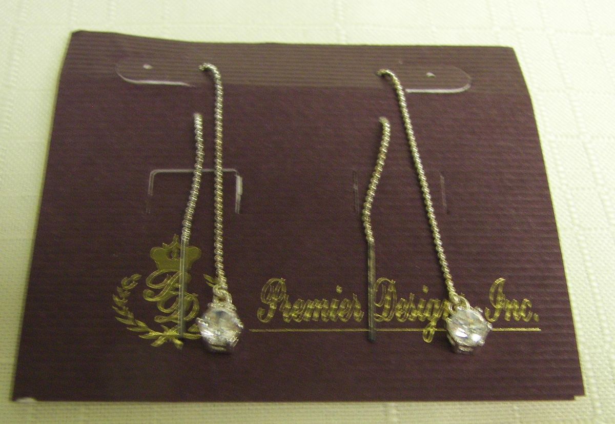 Premier Design Jewelry Crystal Earrings Threads New