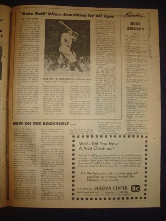 291105CQ TV George Gershwin Babe Ruth July 9 1967 Newspaper Magazine 7