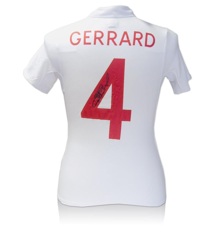  Boys England shirt hand signed by the football legend Steven Gerrard