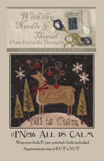  Punchneedle Embroidery Pattern All Is Calm Brenda Gervais