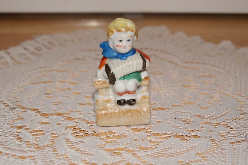  Vintage Little Boy with Accordion Figurine KL Japan