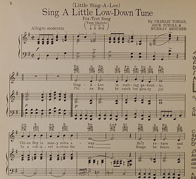 Sing A Little Low Down Tune Tobias Scholl Mencher 1933