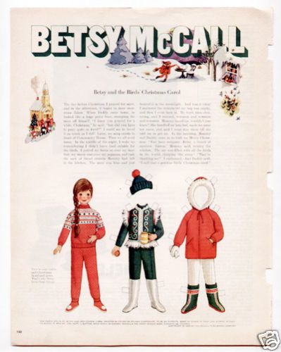 Vintage Betsy McCall Birds Xmas Carol Paper Dolls 1969