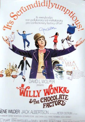 Gene Wilder Signed RARE 27x40 Willy Wonka Poster JSA