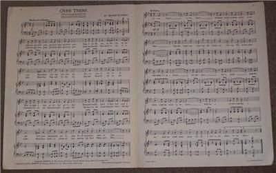 over there sheet music by george m cohan 1917