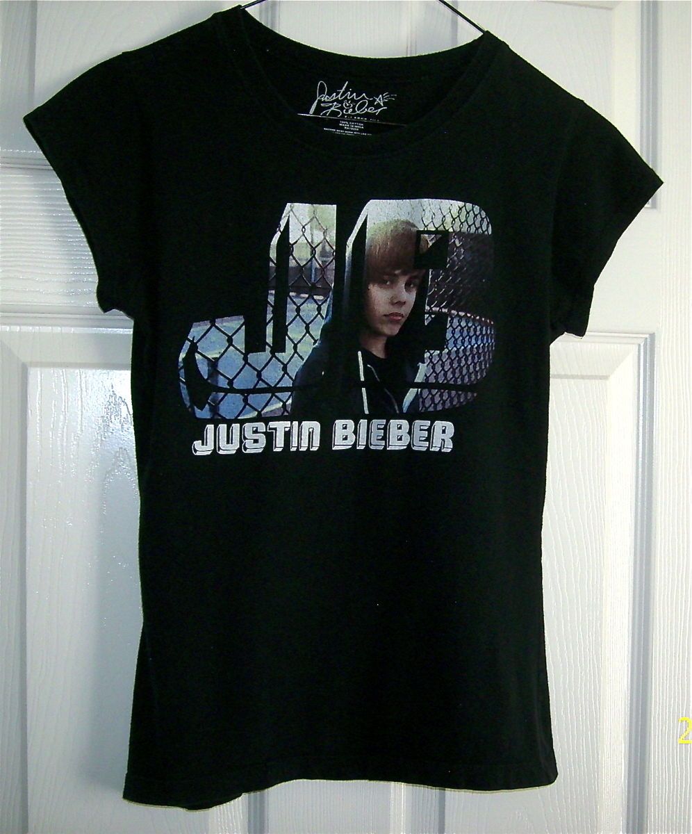 Girl XL Black Justin Bieber Knit School Shirt Clothing T Shirt Top X52