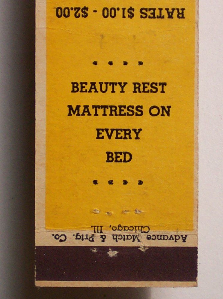 1930s Matchbook Hotel Pickwick Beautyrest Gladewater TX