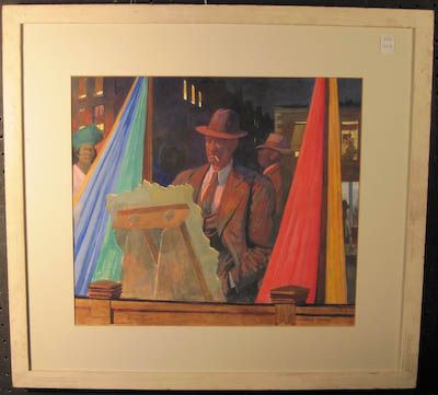  Original American Scene Realist Painting New York City 1930s