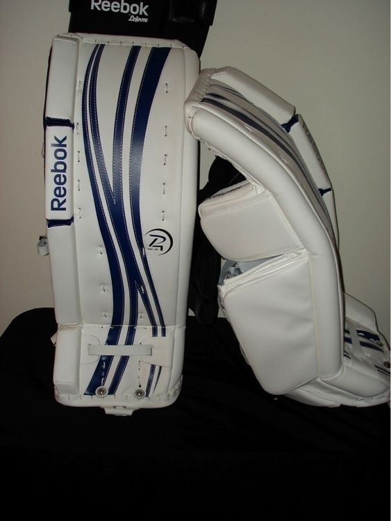 New Reebok P4 14k Junior Goalie Pad 29 1 White Blue