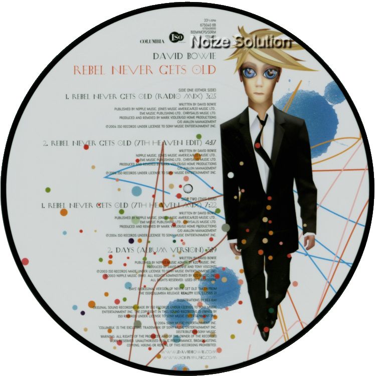 David Bowie Rebel Never Gets Old 12 inch Picture Disc Vinyl