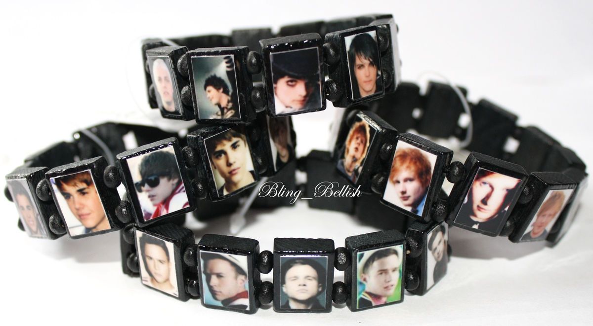  Sheeran Justin Bieber The Saturdays Gerard Way Wooden Bracelets