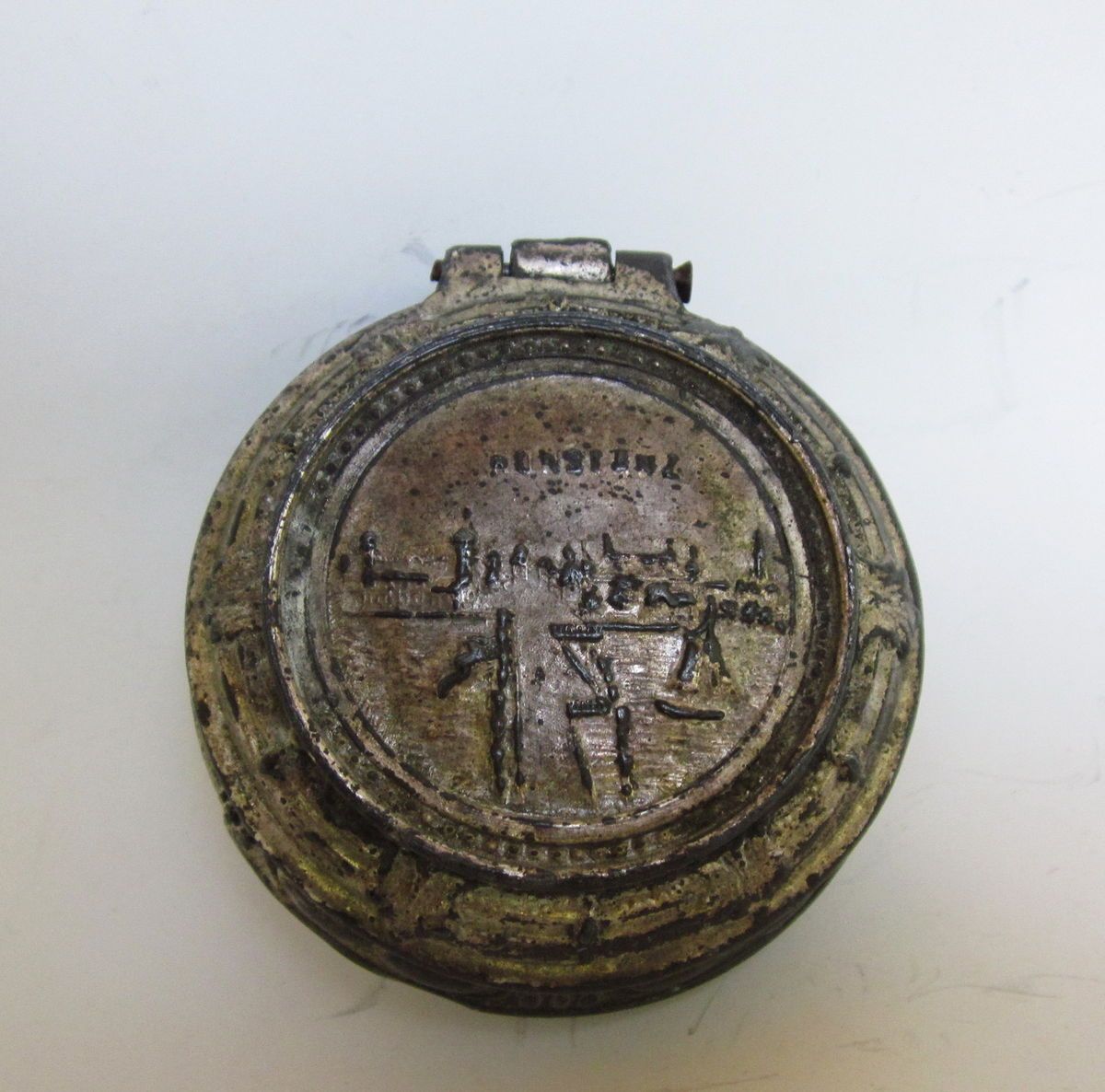 Antique Art Deco German Konstanz Pewter Metal Jewelry Box Signet