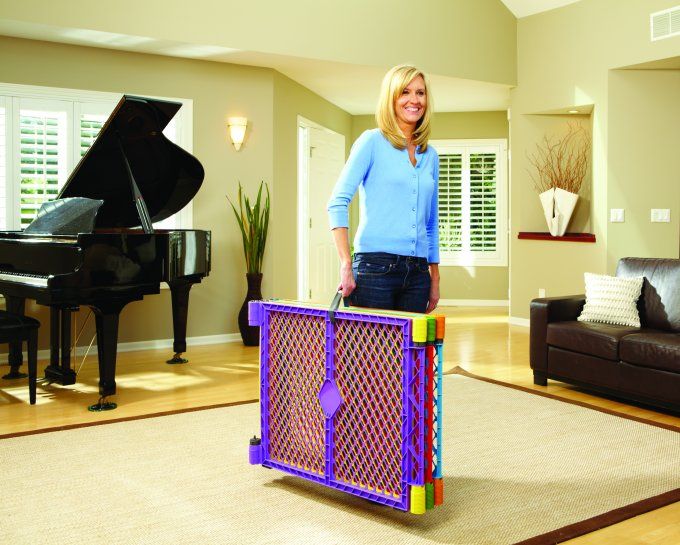 North States Color Superyard Baby Pet Gate Portable Play Yard 6 Panel