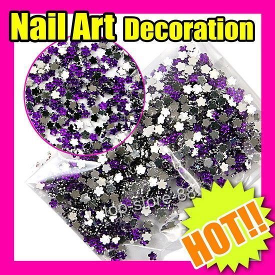 Hot Purple Flowers Decoration Wheel Nail Art Gift FreeShip S268