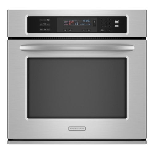 KitchenAid 30 in Single Electric Wall Oven Even Heat True Convection