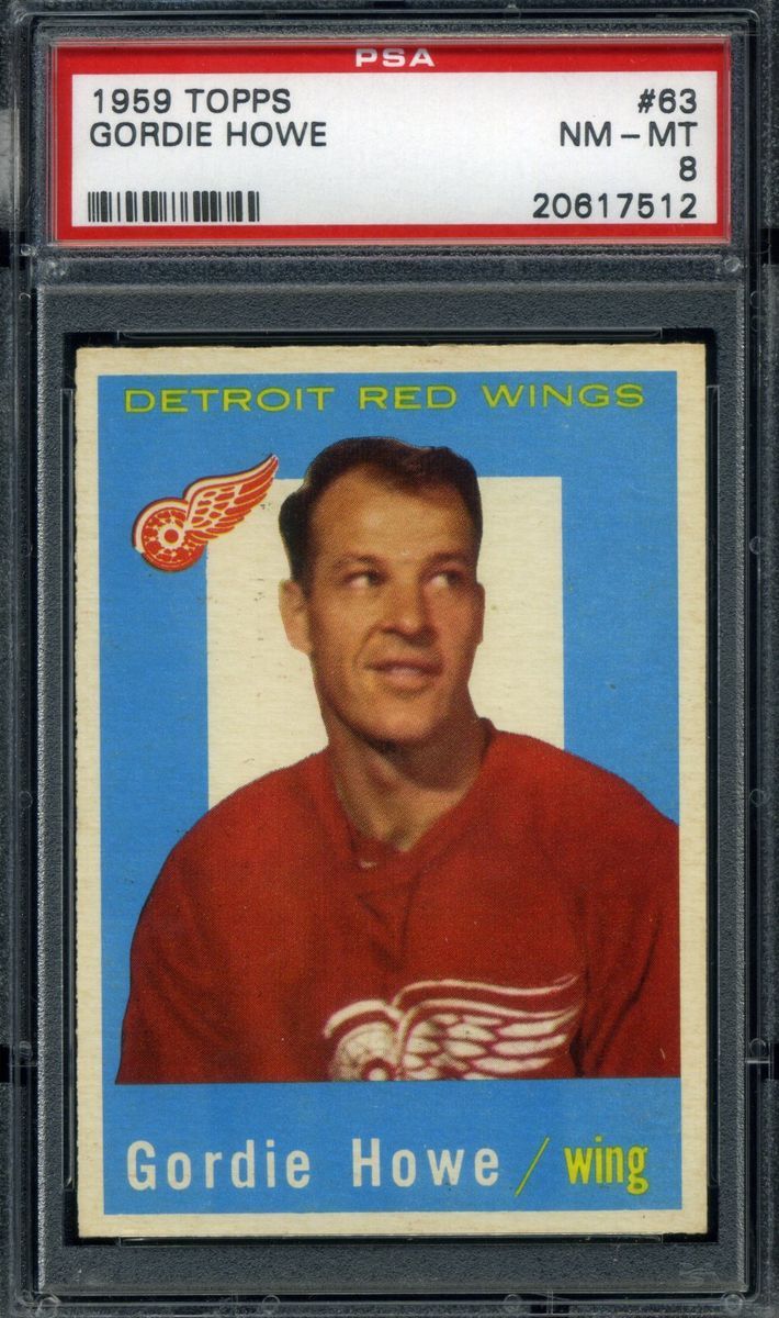 1959 Topps Hockey 63 Gordie Howe PSA 8