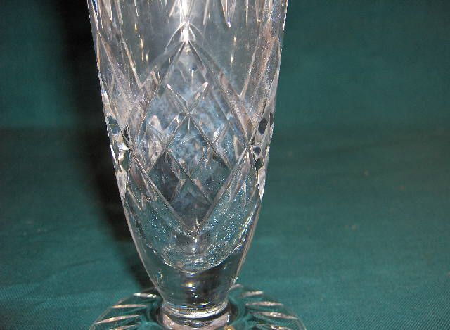 Great Vintage Crystal Vase Brilliant Cut Glass Mint
