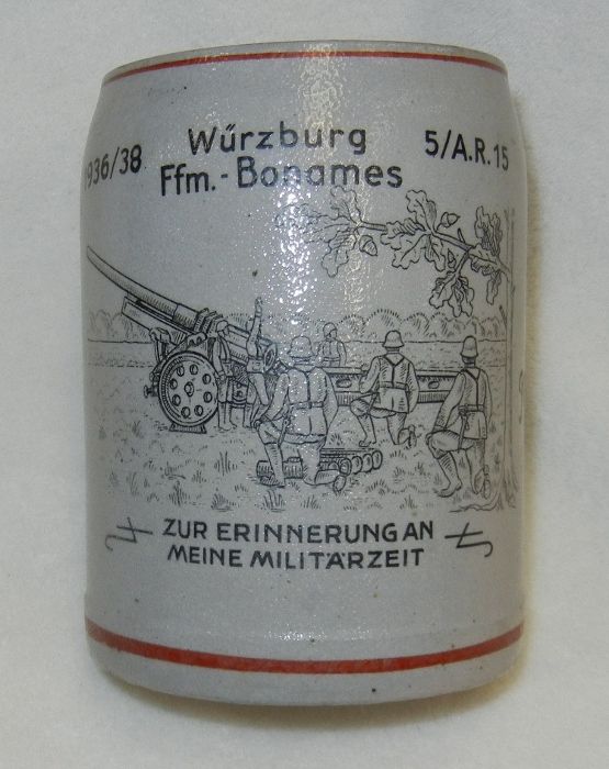 Original WW2 German Army 5th Artillery Regimental Stein 1936 38
