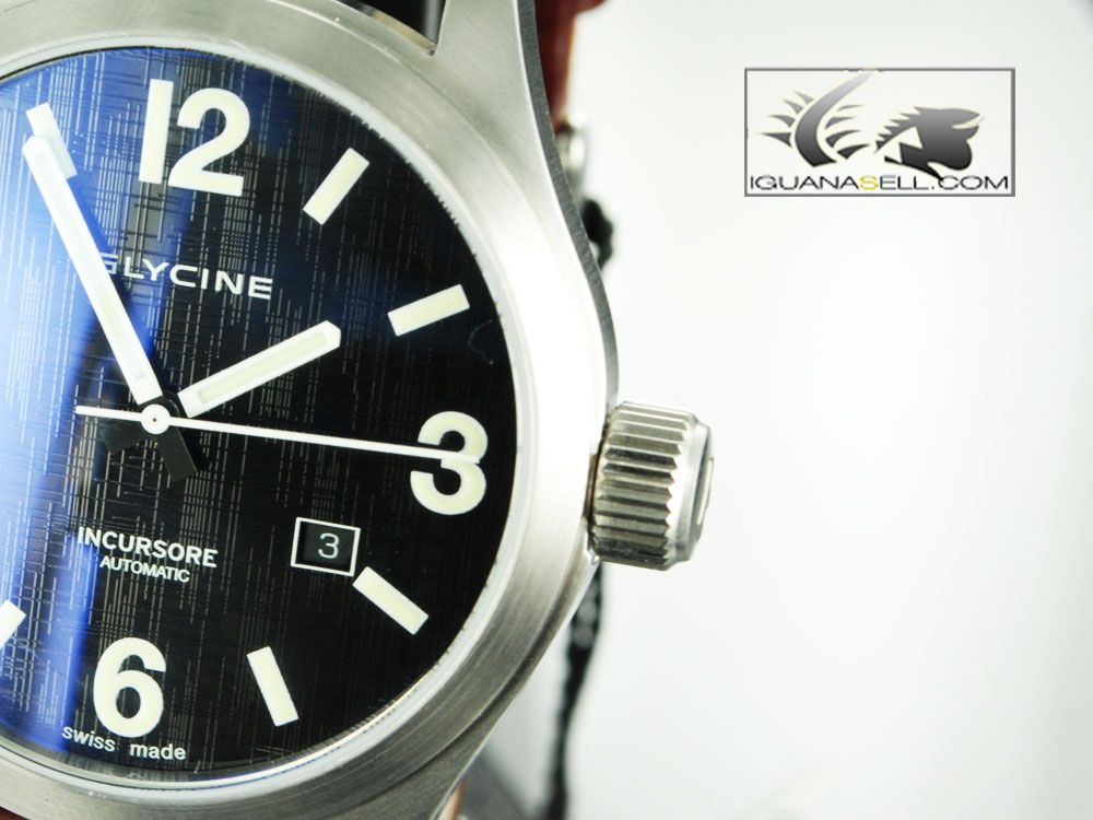 Glycine Watch Incursore III 44mm Automatic Shiny Leather