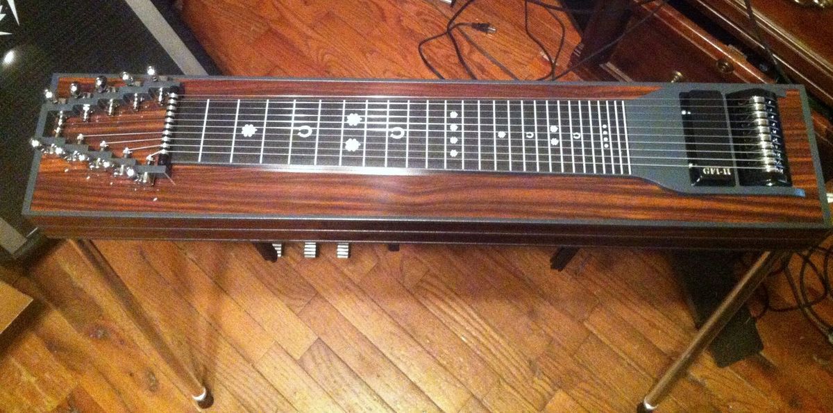 GFI pedal steel guitar single 10 string 3 floor pedals 4 knee levers