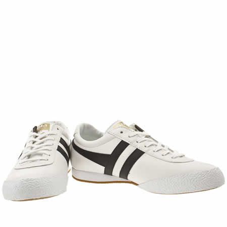 Gola Discus Mens White Black Leather Trainers