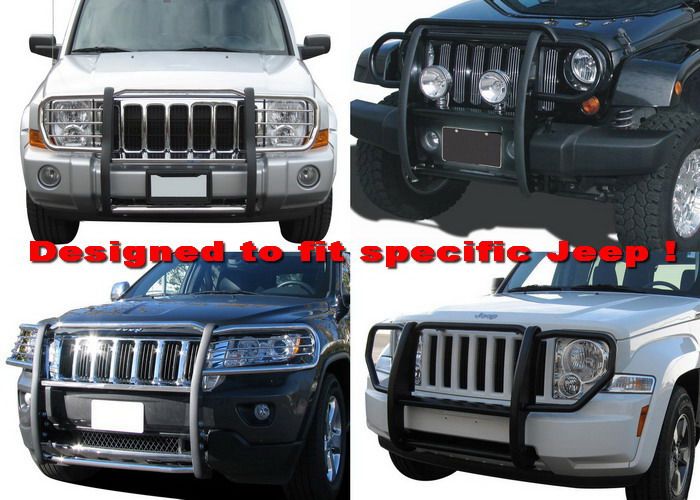 Brand New Stainless Grille Saver Bumper Brush Guard for 07 11 Jeep
