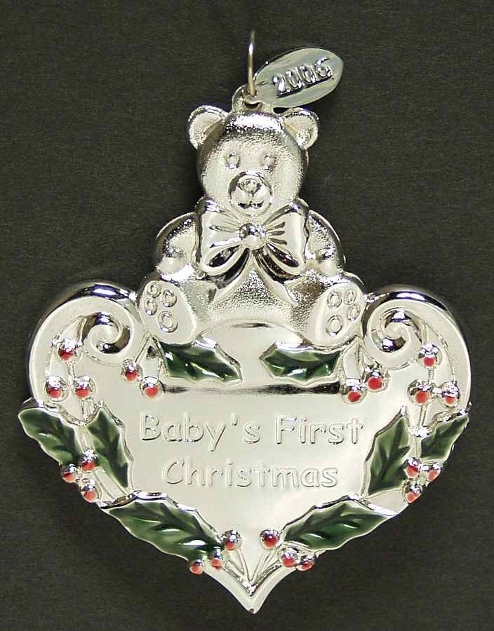 manufacturer gorham silver pattern silverplate babys 1st christmas