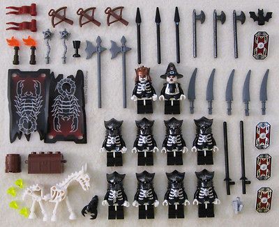 10 LEGO CASTLE KNIGHT MINIFIG LOT figures people men BLACK minifigures