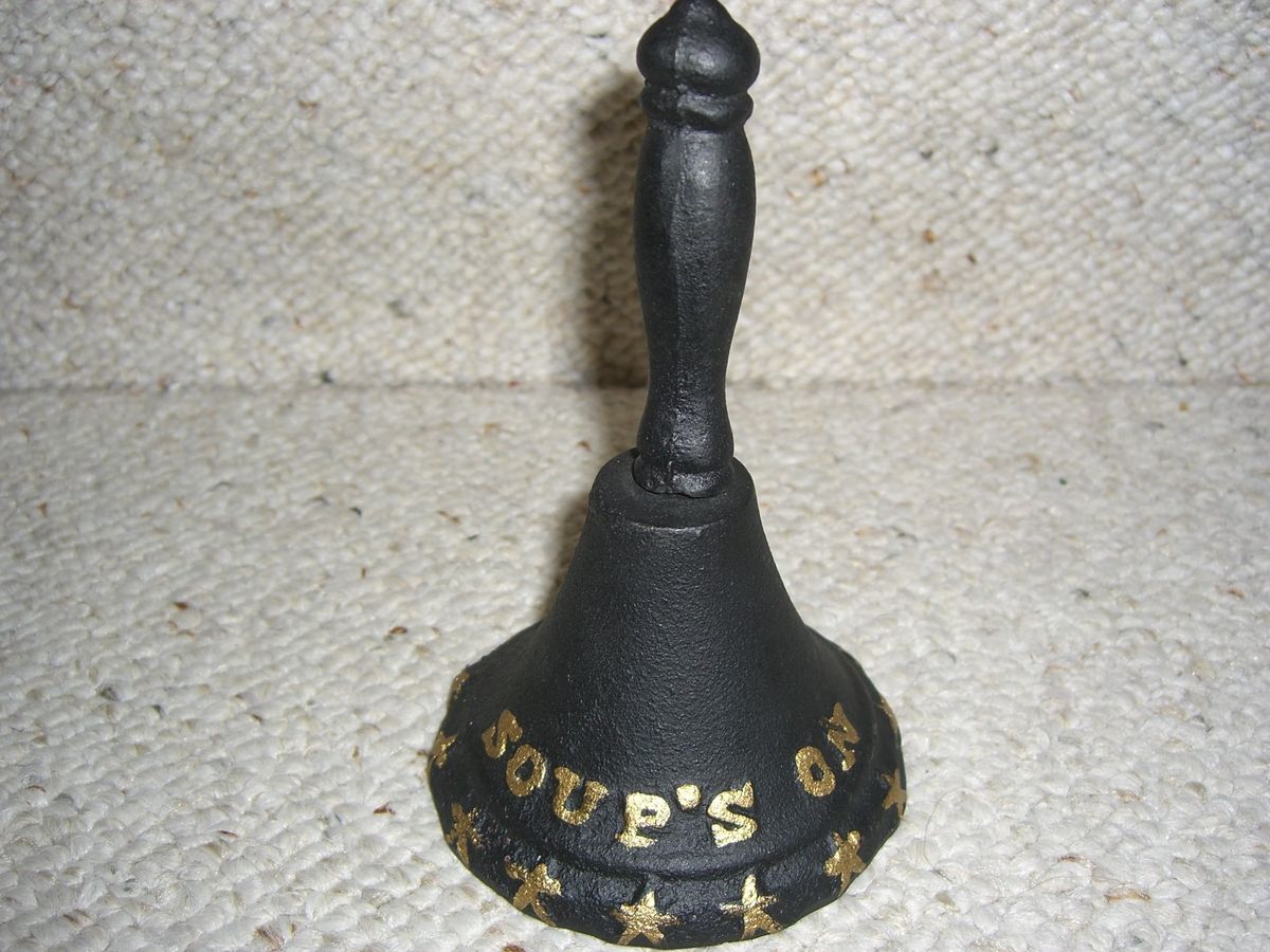 Soups on Cast Iron Dinner Bell Vintage