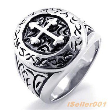 Vintage Cross Stainless Steel Mens Ring Size 8,9,10,11,12,1 3