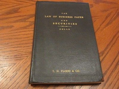  of Business Paper and Securities by Charles F. Dolle ~ 1920 Leather