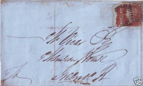 October 1853 GB QV Victoria Greenock Port Glasgow Cover
