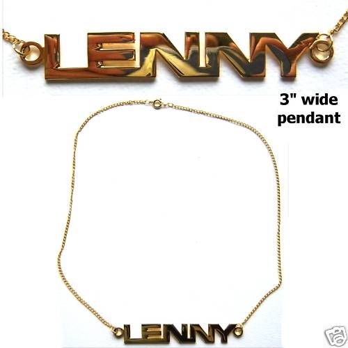 Lenny Kravitz Lenny Name Logo Gold Necklace New RARE