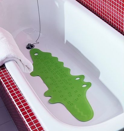 IKEA Patrull Non Slip Bath Mat Green Crocodile New